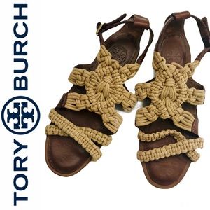 Tory Burch Braided Rope Flat Sandals Sz 8